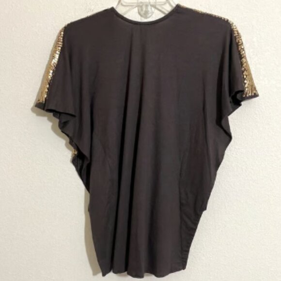 SKY Women's Celeb Style Blouse Embellished w Butterfly Shape Sequins Size S - Picture 2 of 5